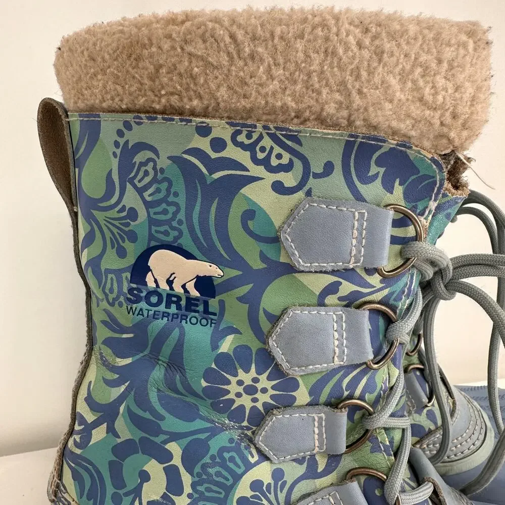 Sorel 1964 Pac Floral Waterproof Winter Boots Size 9